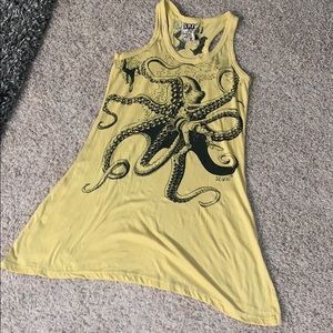 Yellow Kraken Mini Dress